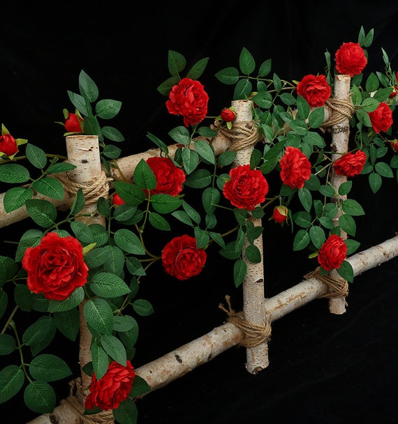 Artificial Flower Rose Branches, Simulated Peony Flower Vine Of 71 inches For Wedding Decor