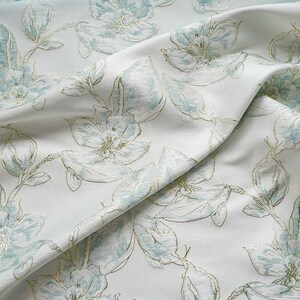 Solid Floral Brocade Clothing Fabric High-end Blue Relief Flower Pattern Fabric for Dress Skirt