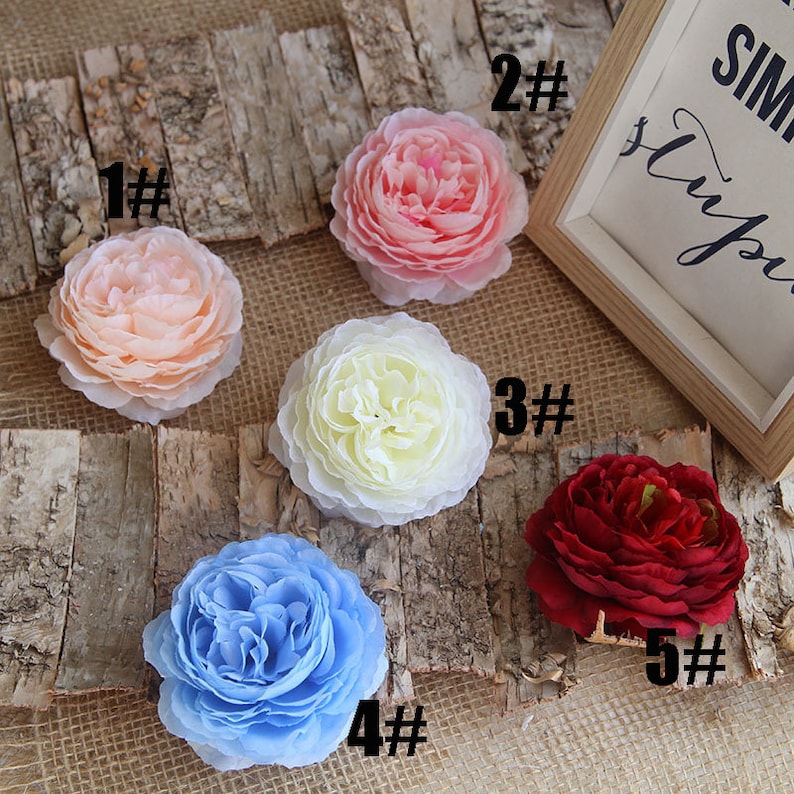 Silk Flower Heads Peony Flowers Quality Bulk Wholesale Big Etsy