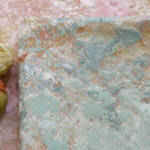 Two Tone Impressionist Cloud Embossed Jacquard Fabric, Gold Speckle Marble Textured Woven Cloth for Coat, Dress ,Upholstery & DIY Sewing