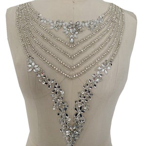 Luxuriöser Strassapplikationen, Perlenkragen, Applikationspatch, Hochzeitsbrautkleid, heller Diamant-Ausschnitt, Applikationen für formelle