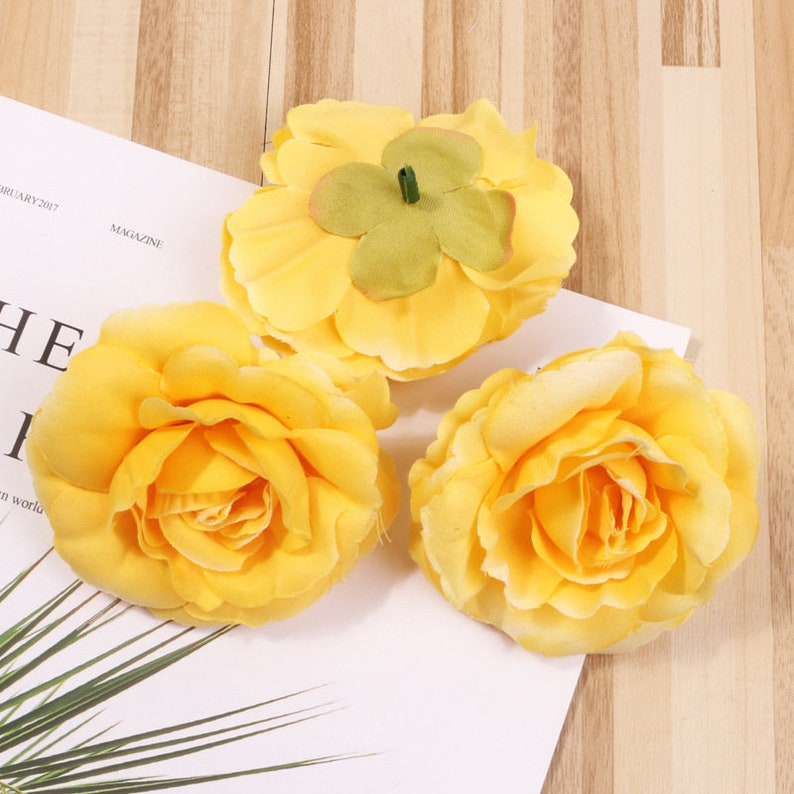 Silk Flower Heads Rose Flowers Quality Bulk Wholesale Big Etsy