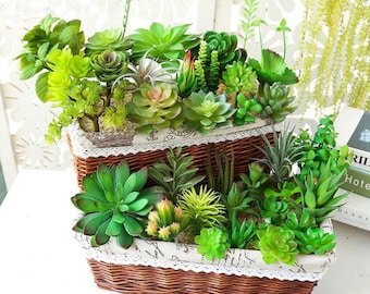 Kunstbloem Nep Succulenten Voor Woondecoratie, Multi-soorten Succulent Bonsai Potplanten Combinatio, DIY Woondecoratie