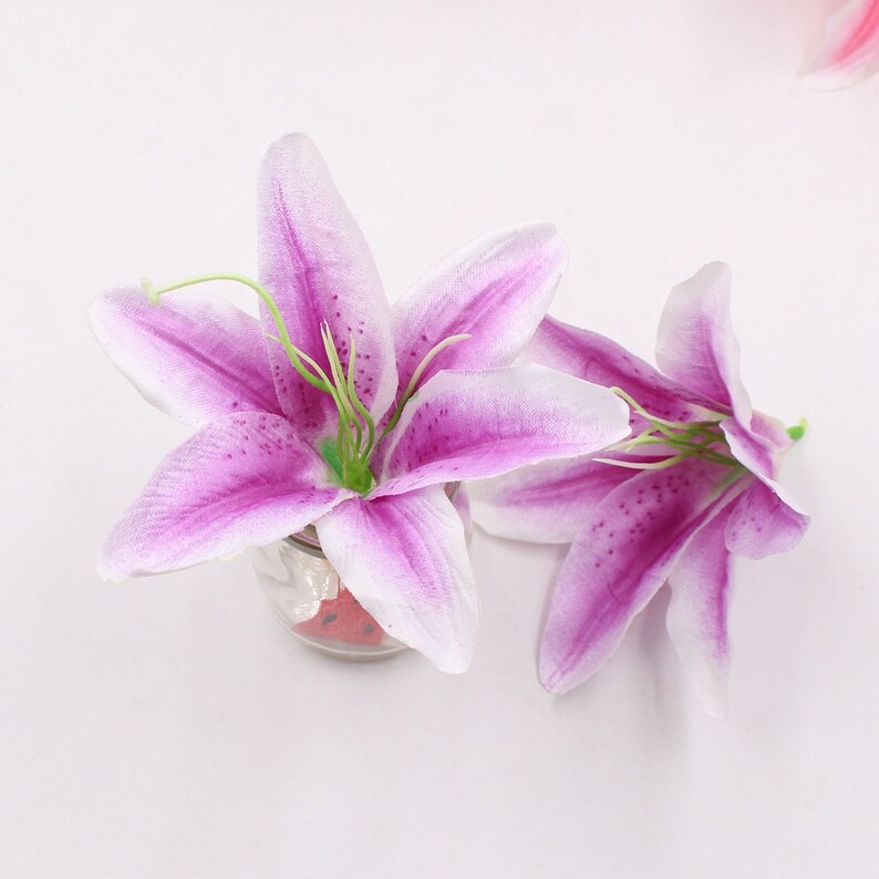 Silk Flower Heads Burgundy Flowers Quality Bulk Wholesale Lily Etsy