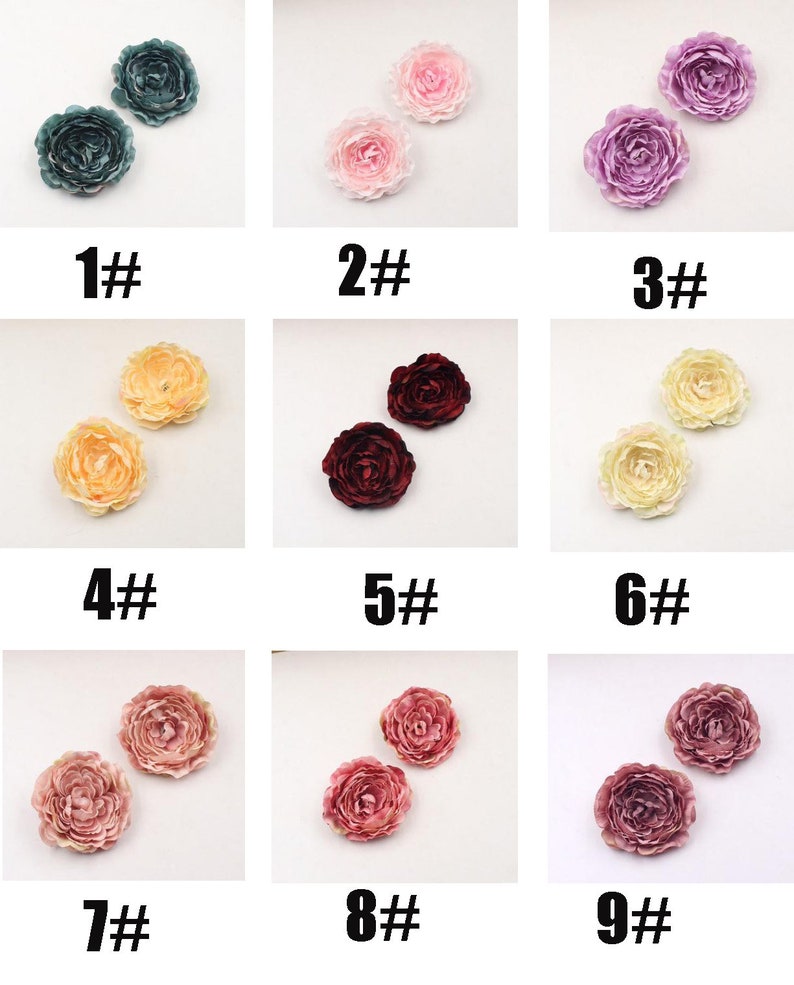 Silk Flower Heads Burgundy Flowers Quality Bulk Wholesale Big Etsy