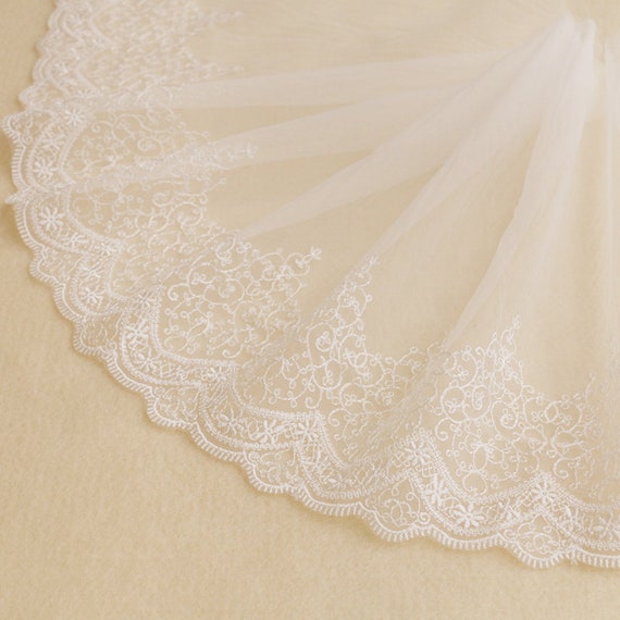 White Lace Fabric For Wedding Dressembroidery Floral Wide Etsy