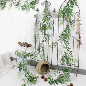 Künstliche Weide gefälschte Pflanze Wandbehang Dekor für Hochzeit,Romantische Blumenpflanzen Rebe Wanddekor für Wohnzimmer