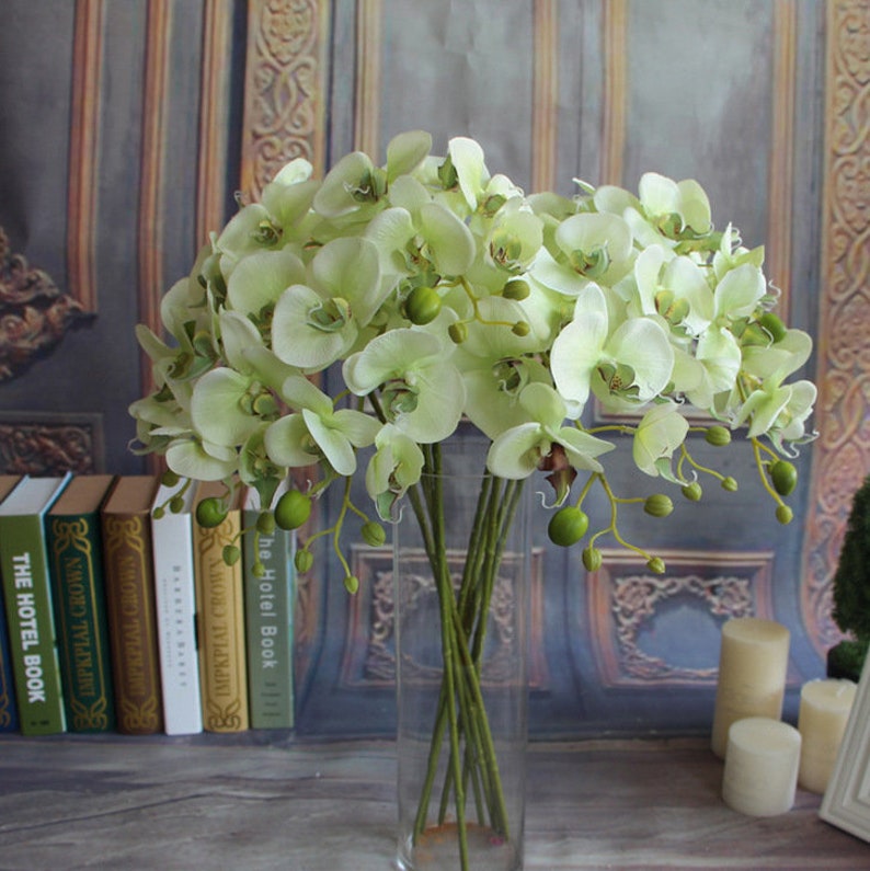 Artificial flower Fake Phalaenopsisfor Bridal Bouquets,Wedding Centerpieces Arrangement,Fake Phalaenopsis Floral Home Decoration,Table Decor