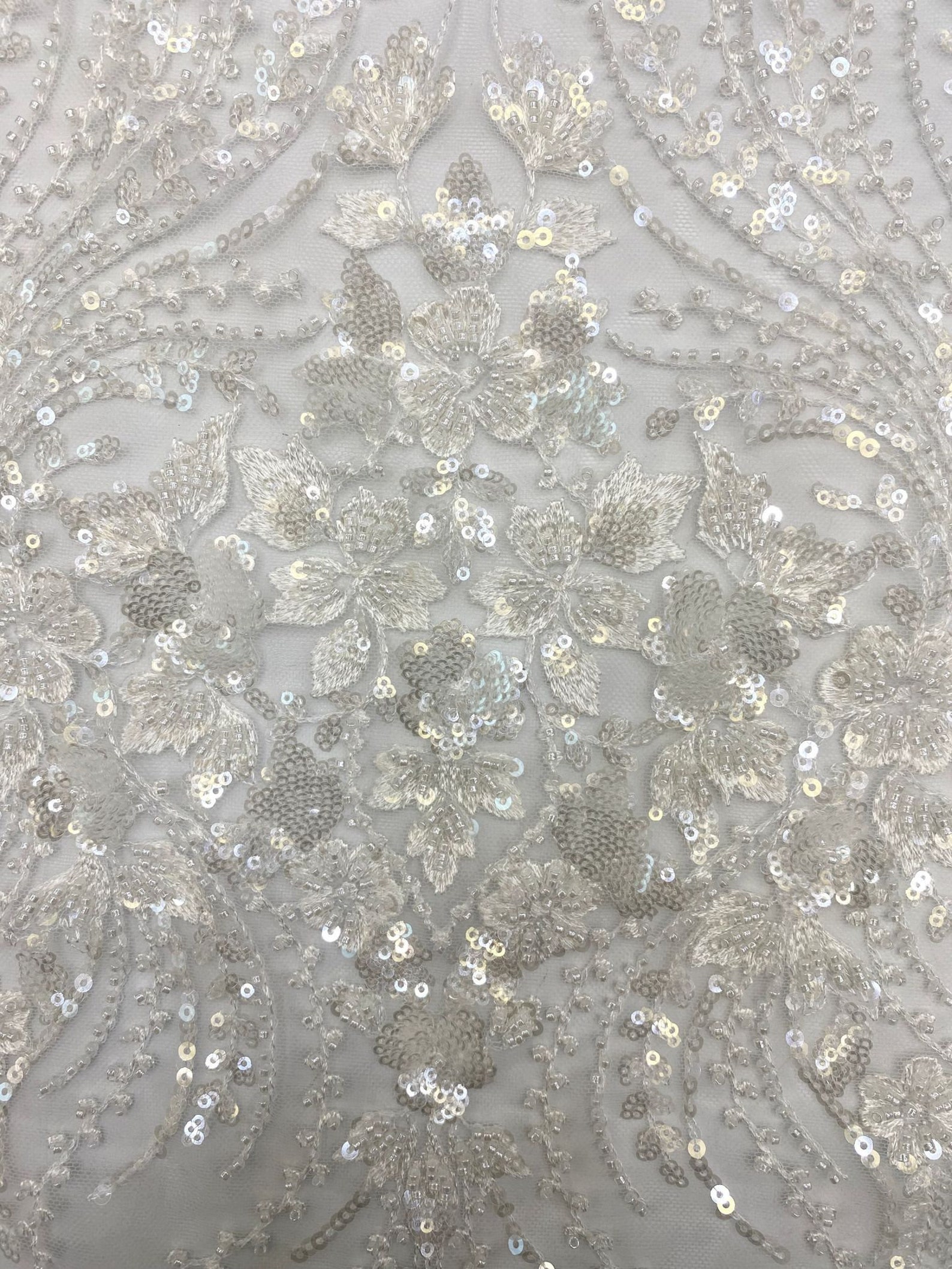 1 Yard Beaded Embroidered Flower Lace Fabric for Wedding Etsy