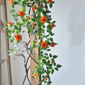 2.2m Long Artificial rose flower vine hanging decoration for home wall image Artificial rose flower vine hanging decoration for wedding