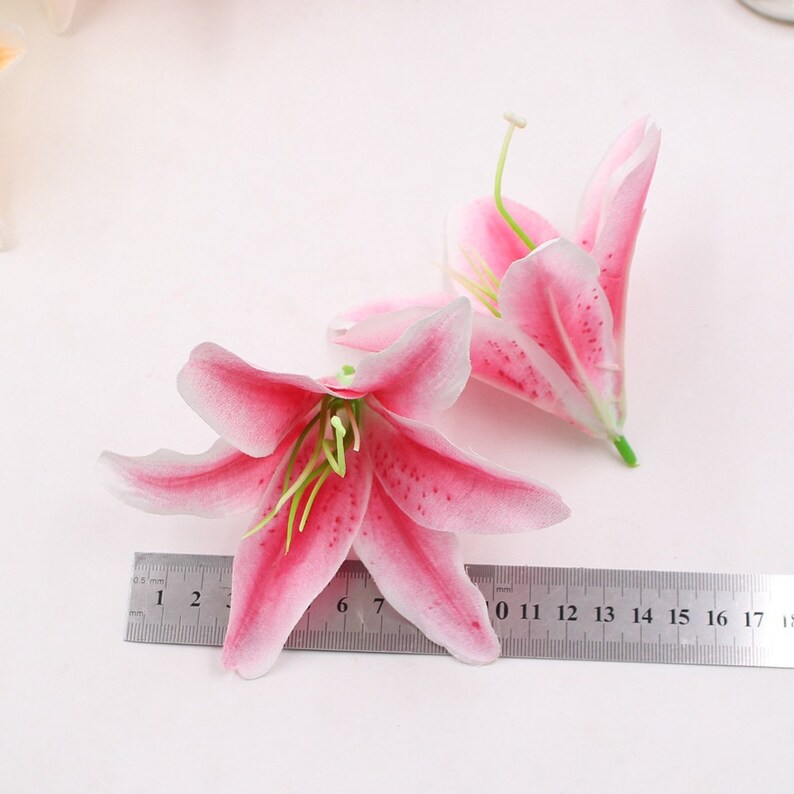 Silk Flower Heads Burgundy Flowers Quality Bulk Wholesale Lily Etsy