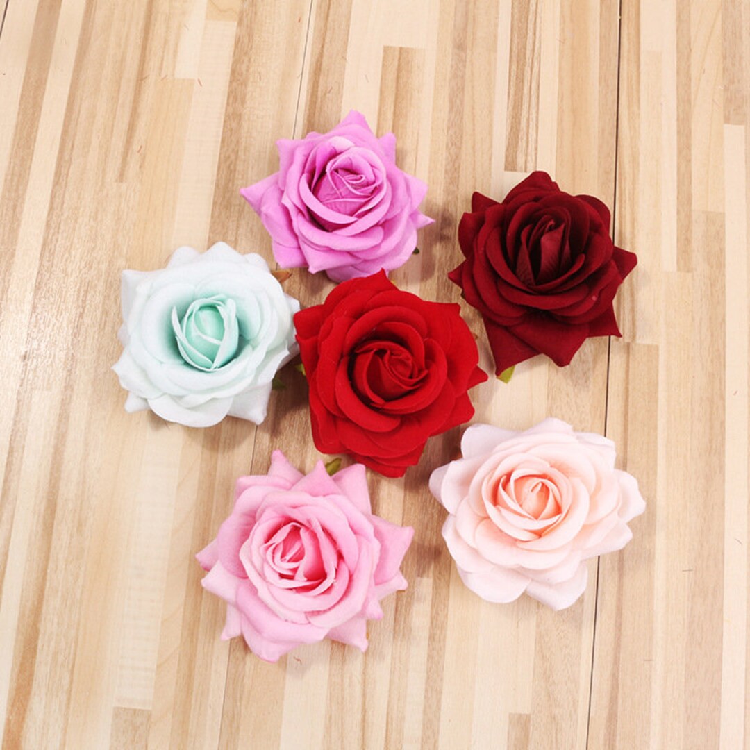 Silk Flower Heads Burgundy Flowers Quality Bulk Wholesale Rose Heads ...