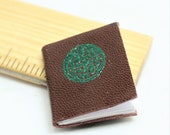 Celtic Knot Goat Skin Leather Cover Journal Miniature Handmade Book, Journal with blank pages, opening dollhouse book decor in 1 12 scale