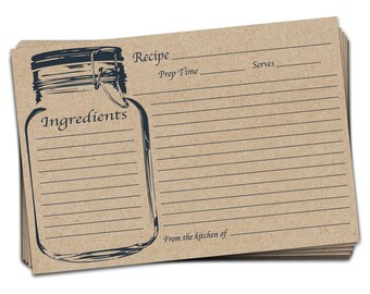 Recipe Box with Cards Recipe Cards Farmhouse Recipe Box with 4x6 Double Sided 30 Count Chicken Cow Rustic Vintage Design