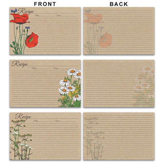 60 Packs Recipe Cards 4x6 Inch Double Sided Blank Recipe Cardstock Index  Cards