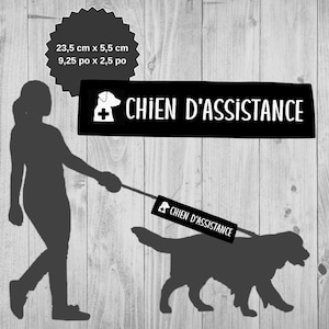 Leash sleeve for ASSISTANCE DOG accessory for Assistance dog (in French) - Warning message - Safety