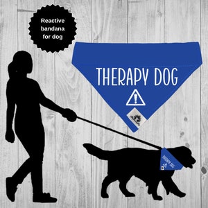 Reactive dog Bandana - THERAPY DOG - Warning message - Safety