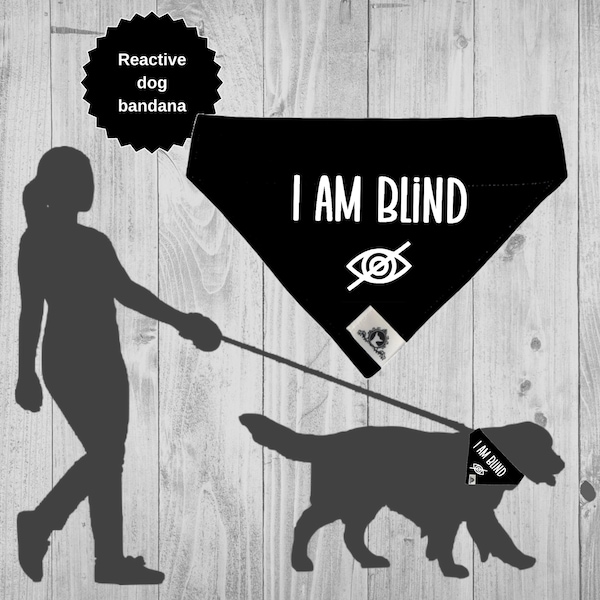 Dog accessorie - Dog bandana - I AM BLIND - Warning message - Safety