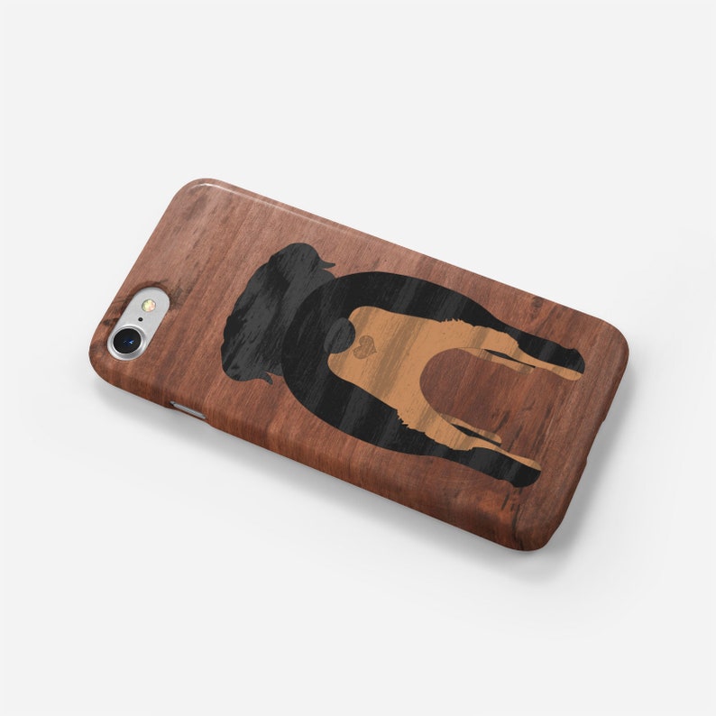 Rottweiler Phone Case Rottweiler Butt Phone Case with a Wood Inlay Effect Rottweiler Love Rottweiler Case