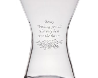 Personalised Engraved Glass Vase Large  Nan Mum Nanny Mothers Day , Birthday Gift