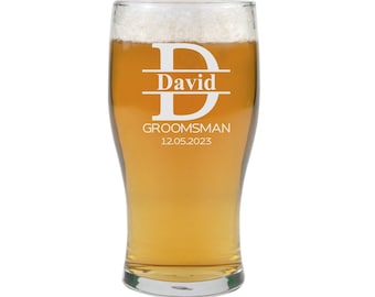 Gegraveerd pintbierglas: Gepersonaliseerde Bruidsjonkers Cadeau Verjaardag Kerstmis Moeders Vaderdag