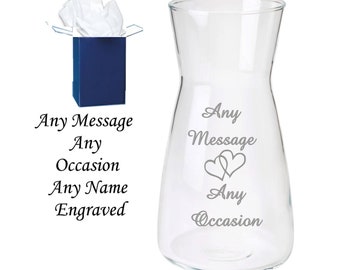 Personalised Engraved Glass Vase Mum gifts, nan gifts, birthday gifts,  wedding gifts, teacher gifts, thank you  gifts