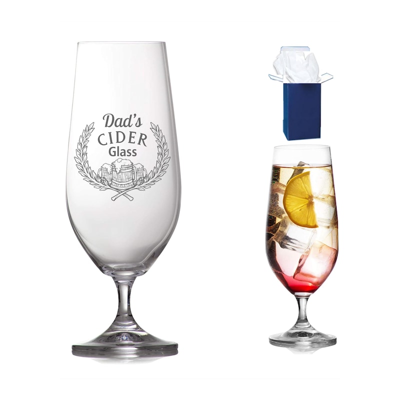 Personalised Pint Glass & Cider in Silk Gift Box - Always Look On The