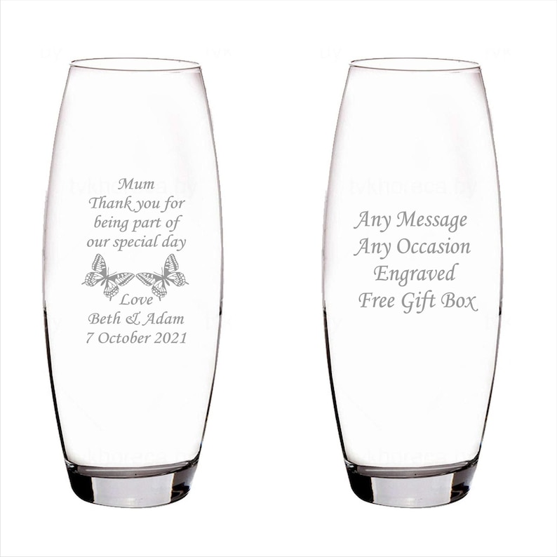 Personalised Engraved Glass Vase Mother of the Bride Mother of Etsy UK