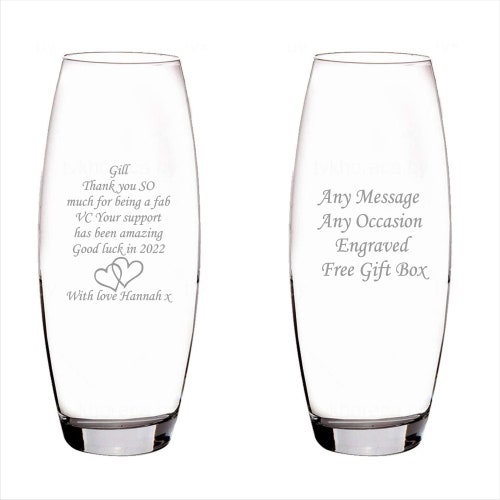 Personalised Engraved Glass Vase Birthday Gifts 30th 40th Etsy