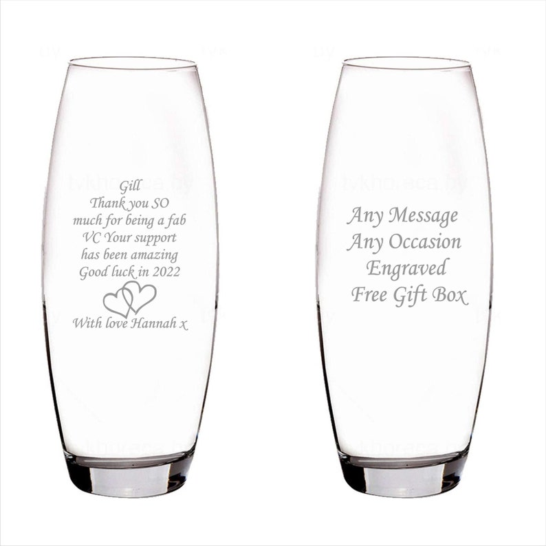 Personalised Engraved Glass Vase Birthday Gifts 30th 40th Etsy UK