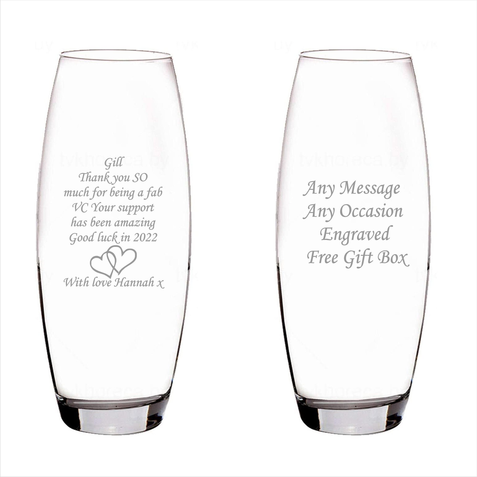 Personalised Engraved Glass Vase Birthday Gifts 30th 40th Etsy UK