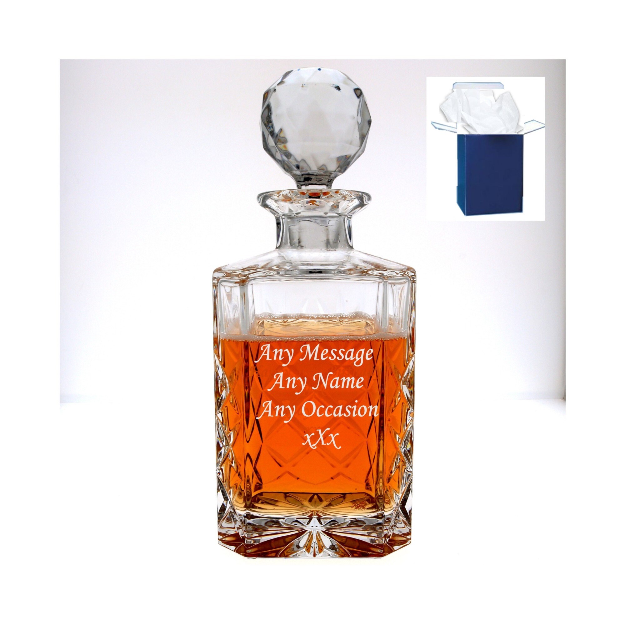 Personalised Engraved Crystal Decanter Crystalite Whiskey Etsy UK
