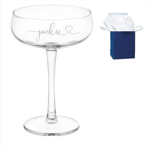 Personalised Cocktail Glass Birthday Gift for Him Christmas Present Retirement Celebration Champagne Coupe Wedding Toast Martini Engraved image 6