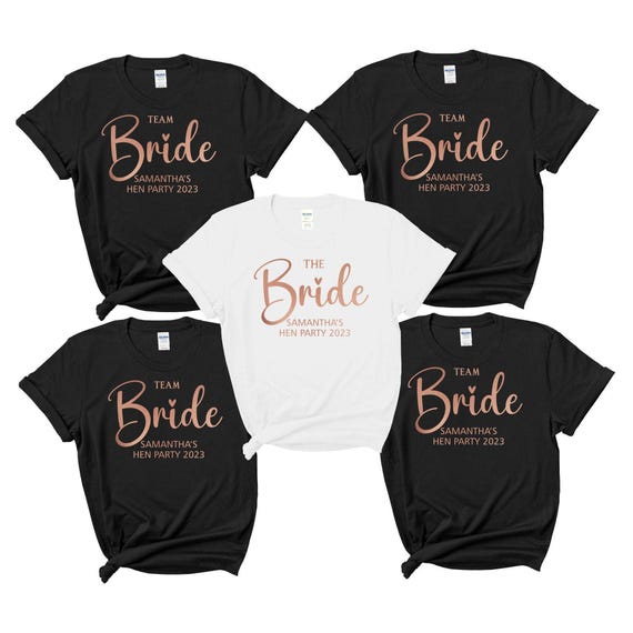 Bachelorette Party Shirt Hen Team Bride Squad Tee Bridal Top Personalised Gift Matching Weekend Celebration Custom Design Bridesmaid Wedding