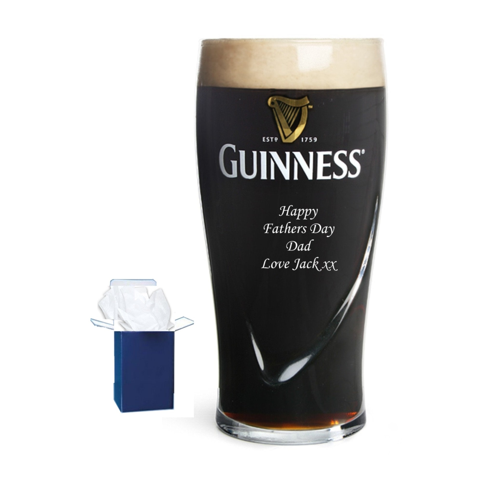 Personalised guinness glass deals
