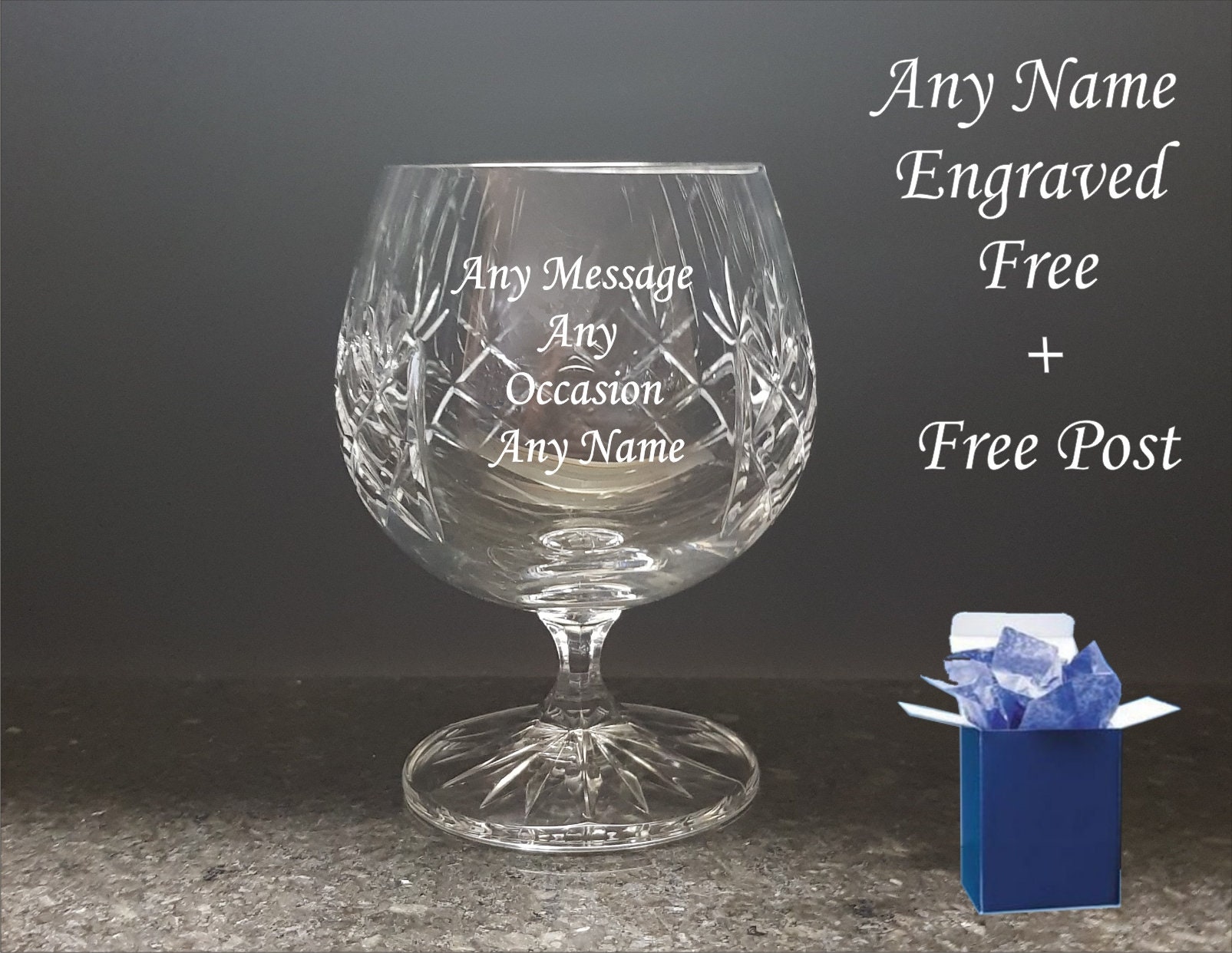 Personalised Engraved Crystal Brandy Glass Birthday Gifts Etsy UK