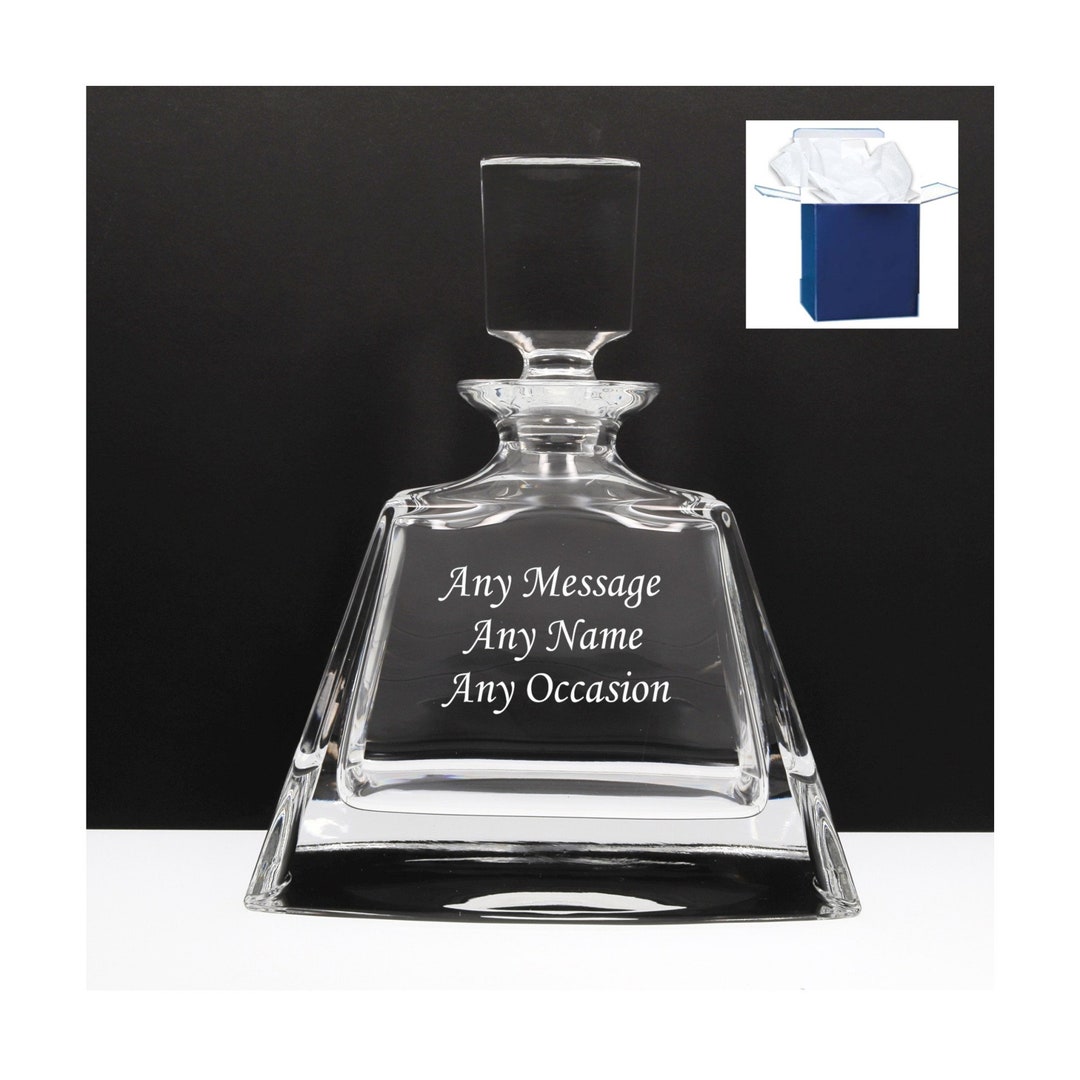Personalised Engraved Crystal Decanter Custom Name Decanter Engraved