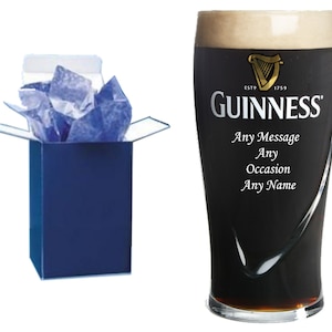 Personalised Engraved Guinness Glass - Perfect for any Guinness Lover | Birthday, Christmas, Father's Day, Anniversary