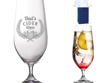 Personalised Engraved Stemmed Cider Glass, Birthday gifts, Christmas gifts, mothers day, fathers day gifts Any name