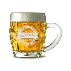 Caneca de vidro personalizada com covinhas gravadas e personalizadas, presente de aniversário e Natal