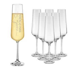 Copa de champán grabada personalizada - Regalo de boda personalizado - Regalos para damas de honor - Regalo de aniversario personalizado