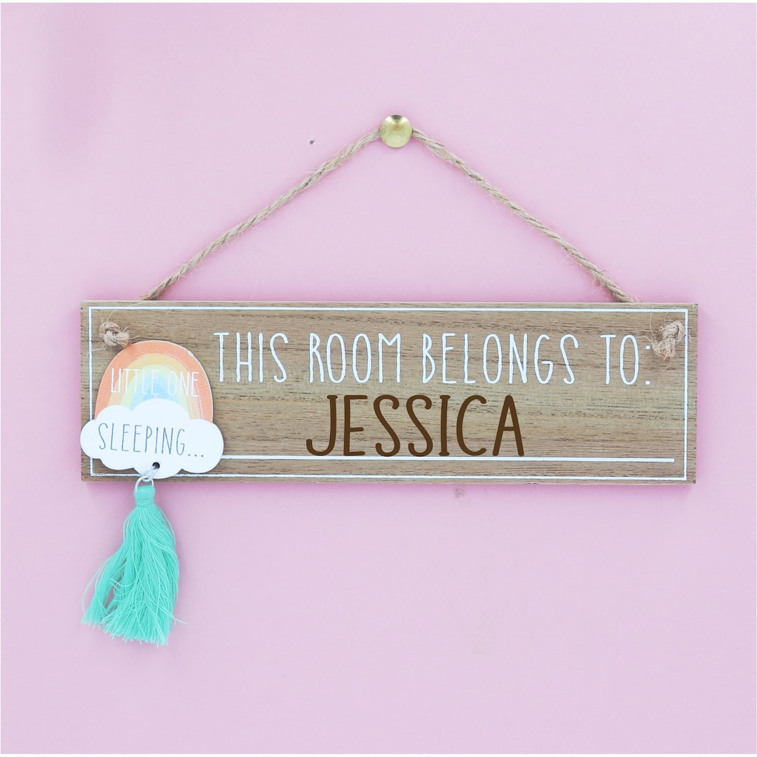 Personalised Rainbow Bedroom Door Sign - New Home Gift, Birthday Gift ...