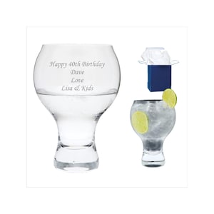 Bicchiere da gin personalizzato con incisione / Regalo unico per Natale, pensionamento, matrimonio, compleanno per gli amanti del gin