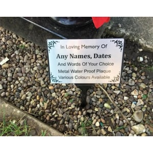 Placa conmemorativa para árbol, marcador de tumba, placa de cementerio, estaca conmemorativa personalizada para jardín, homenaje al recuerdo, decoración para exteriores, plata cepillada