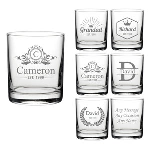 Personalised Whisky Glass Engraved Custom Glassware Personalized Glass for Whiskey Drink, Christmas Gift for Him or Her Birthday Gift