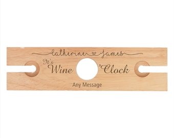 Personalised Wooden Wine Butler Engraved Wine Glass Holder, Christmas, Birthday Gift, secret santa