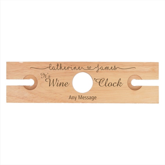 Personalised Wooden Wine Butler Engraved Wine Glass Holder, Christmas, Birthday Gift, secret santa