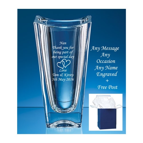 Personalised Engraved Glass Vase Mother of the Bride Mother of Etsy UK