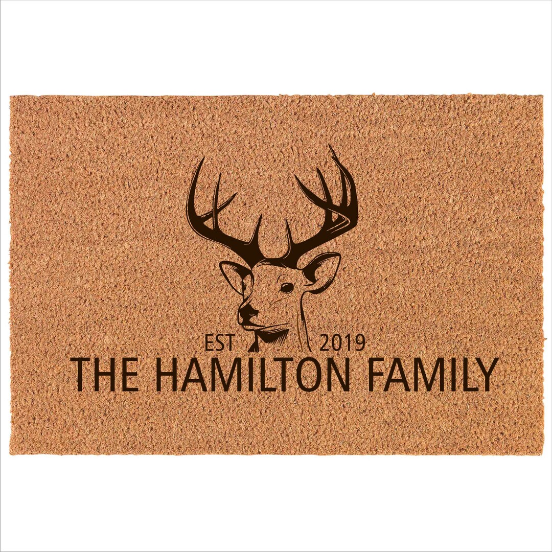 Custom Stag Doormat Personalised Door Mat Reindeer Customized Reindeer Rug Housewarming Gift New