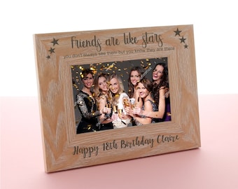Custom Wooden Photo Frame - Personalised Engraved Wooden Photo Frame Birthday Gift 18th 21st 30th 40th Family